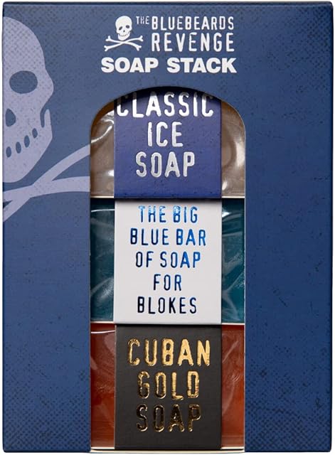 The Bluebeards Revenge, Soap Stack Gift Set For Men, For Hands and Body, Includes Big Blue, Cuban Gold And Classic Ice Soap