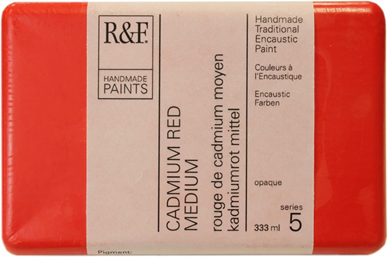 R&F Artist Encaustic Paint, Cadmium Red Medium, 333 ml