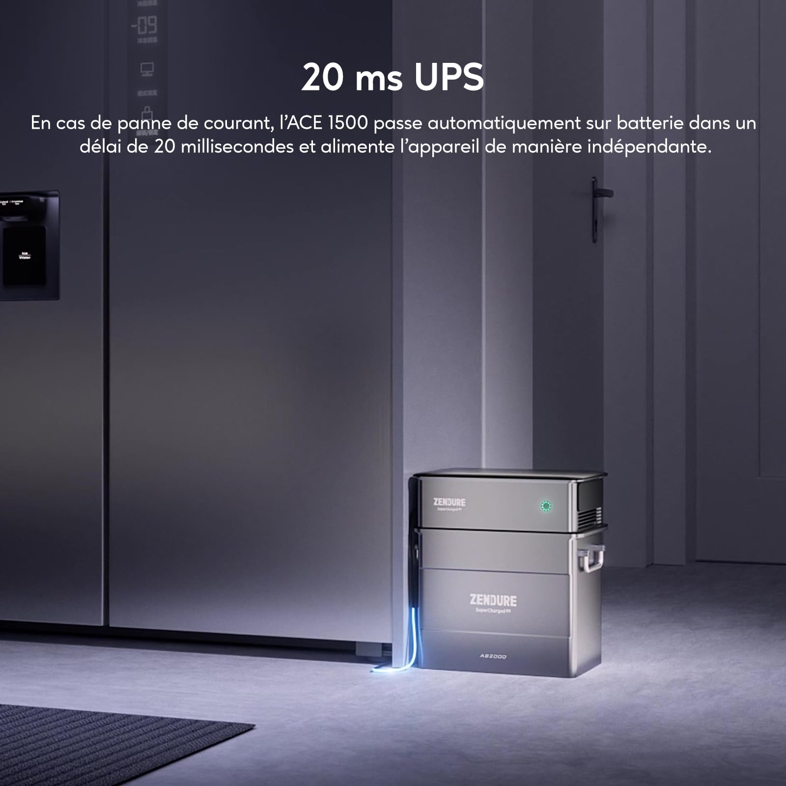 Zendure SolarFlow Ace 1500, Entrée AC 900W, Entrée Solaire 400W, Jusqu'à 1500W Sortie AC, UPS 20 Ms, Idéal pour Urgences, Camping, Utilisation Extérieure, etc.
