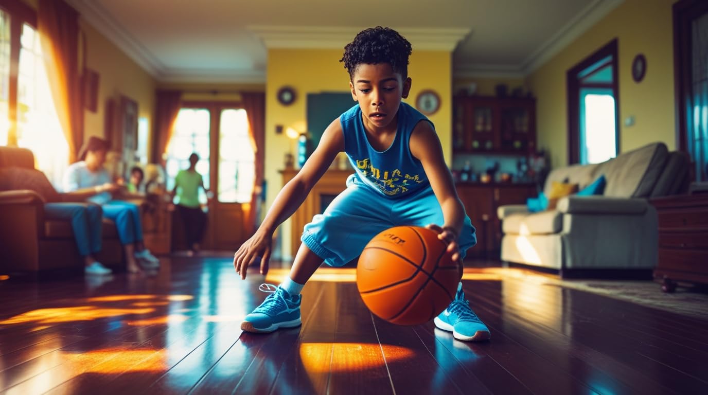 2025 Upgrade Silent Basketball Size 7 High Density Grooved Pro PU Foam | Higher Bounce Training and Noiseless Dribbling Basketball | Indoor Training Ball for Various Indoor Activities | for All Ages