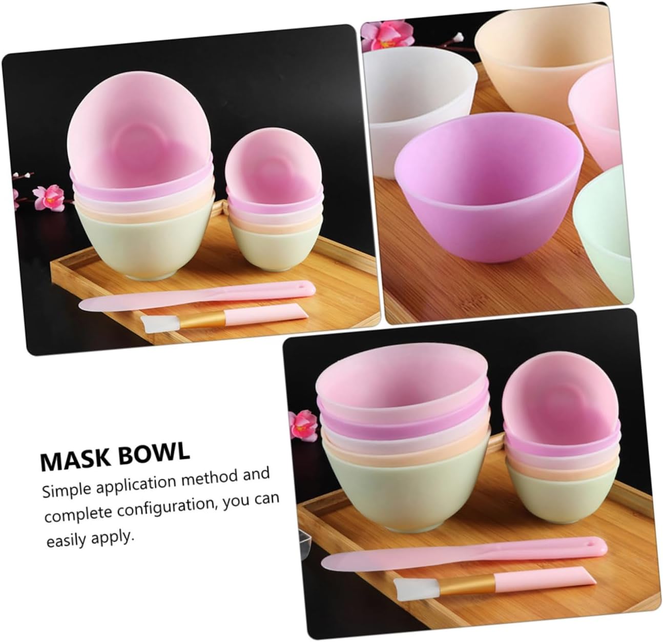 Hair Dye Mixing Bowl ，6pcs Diy Mask Silicone Bowls Non-toxic Lightweight Portable for Masks Care Makeup Application