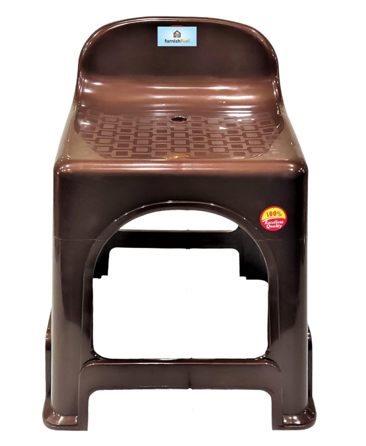 Furnishfuel Full Size Plastic Stool Chair with Back Rest for Back