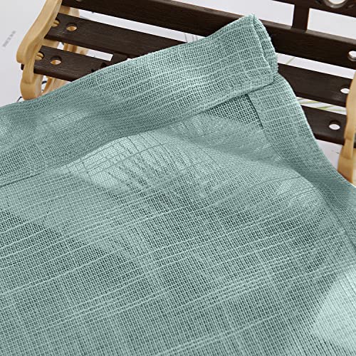 Jinchan Sheer Valance Curtain Linen Textured Valance For Kitchen Living Room Bedroom Voile Window Treatment Light Filtering Farmhouse Country Valance Rod Pocket 1 Panel 16 Inch Length Blue Haze #TOP5
