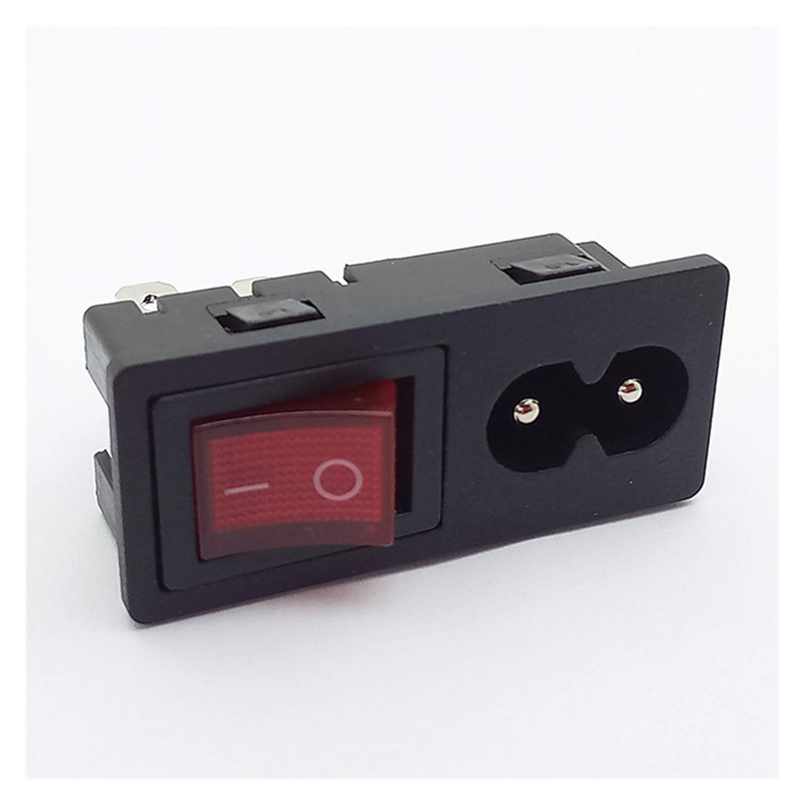 Interruptor basculante 4 piezas Interruptor basculante de alimentación y conector de enchufe, interruptor con 3 pines o 4 pines, adaptadores de alimentación de montaje en panel (Color : 3pins Switch