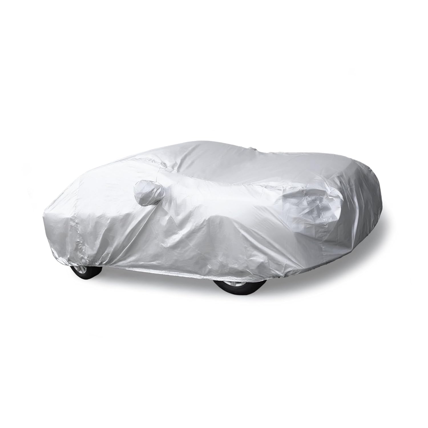 HEROFFIX 3XL Silver Tone 190T Car Cover Outdoor Weather Waterproof Scratch Rain Snow Heat Resistant W Mirror Pocket