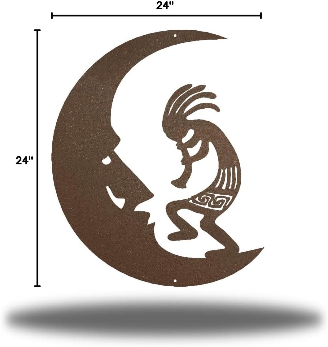 Riverside Designs Kokopelli Wall Art Steel Outdoor Decor | Heavy-Duty and Waterproof | Made in USA (Rust, 24" L x 19.5" W)