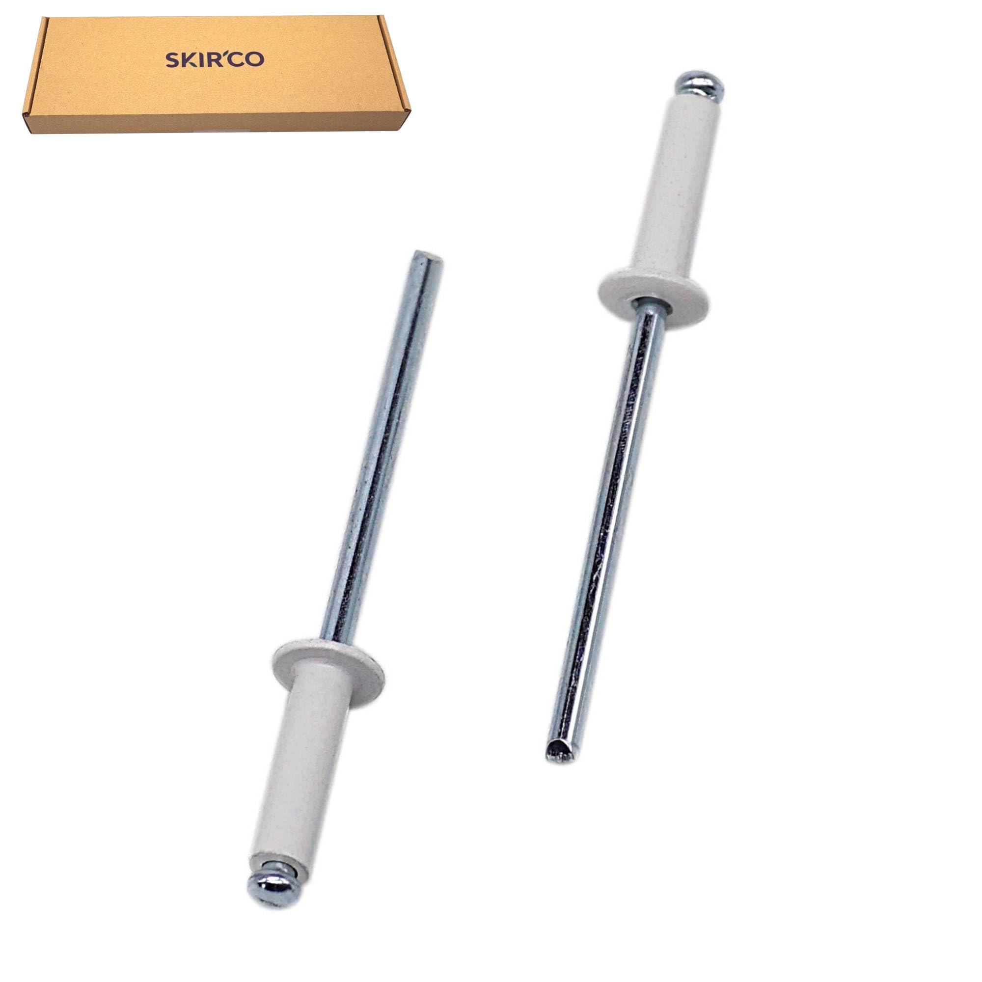 SKIR'CO Lot de 700 rivets aveugles peints 3,2 x 12 mm en aluminium DIN 7337 Tête bombée Mandrin en acier Rivets pop Blanc pur RAL 9010