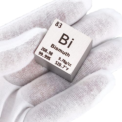 Pevfeciy 1 Inch Wismut Würfel 25,4 mm Metall Dichte Würfel reines Metall hohe Dichte Element Würfel für Element Sammlungen Labor Experiment Material Hobbys