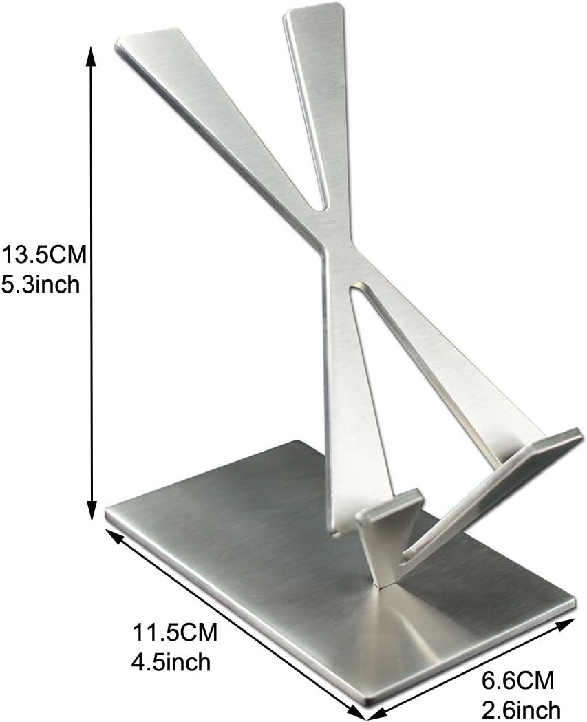 Modern Art Desk iPhone Stand - St204 Stainless Steel Silver Color Patent Registered Specially Designed for Typing Compatible with iPhone 15 Google Pixel Samsung Mobile iPad mini