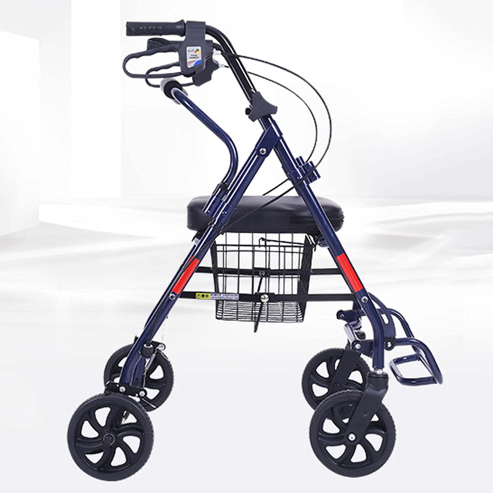 Składany Chodzik Typu Rollator, Wytrzymały Chodzik Typu Rollator Z Siedziskiem, Bariatryczny Chodzik Typu Roller, Obsługuje Do 300 Funtów, Duże 8-Calowe Koła