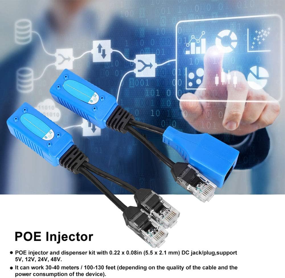 POE Ethernet Splitter, POE Combiner Splitter Adapter, 2PCS Splitter Rj45 Combiner Poe Adapter Connectors Power Cable Kit Wireless Ethernet Adapter