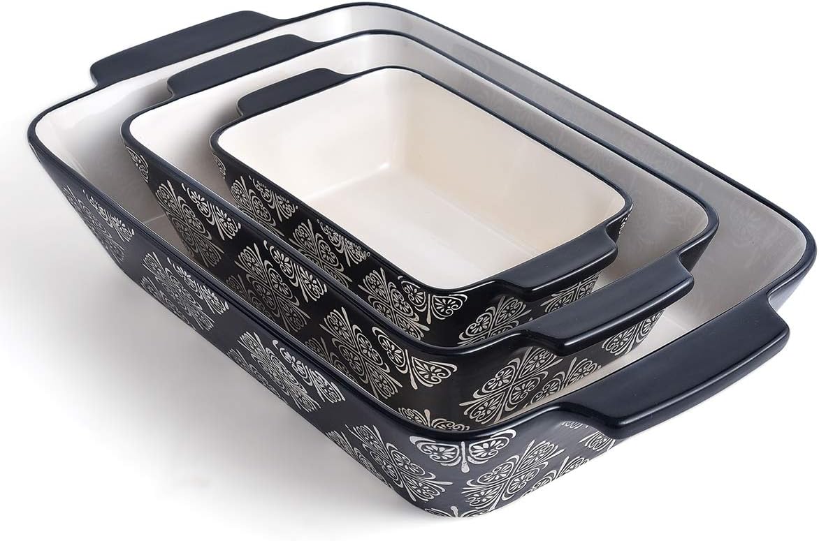 Casserole Dish Baking Dish Ceramic Baking Set 3-pcs Bakeware Sets Lasagna Pan Baking Dishes Baking Pan