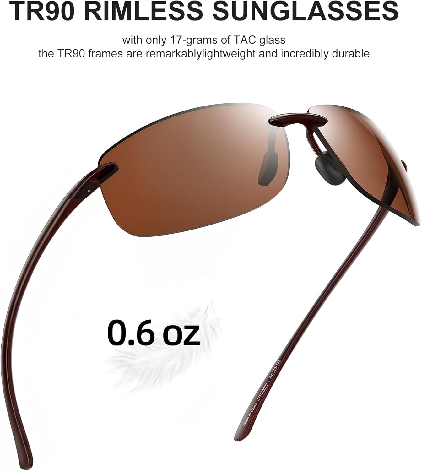 JIM HALO Sport Sunglasses for Men Women TR90 Rimless Frame for Running Fishing Cycling Driving