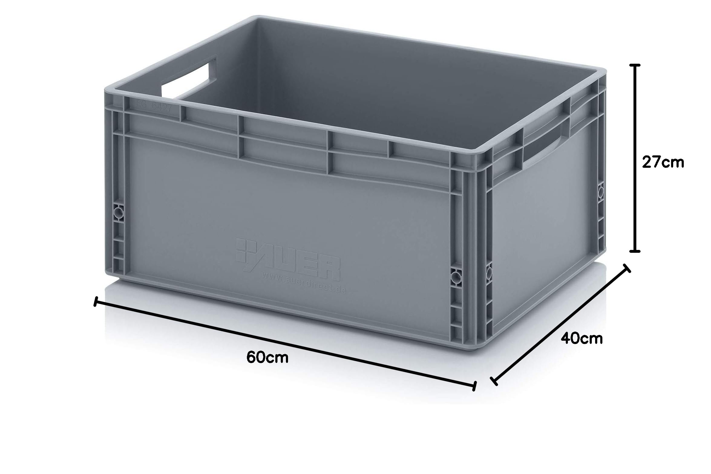 Auer Packaging Contenitore euro 60 x 40 x 27 cm impilabile grigio