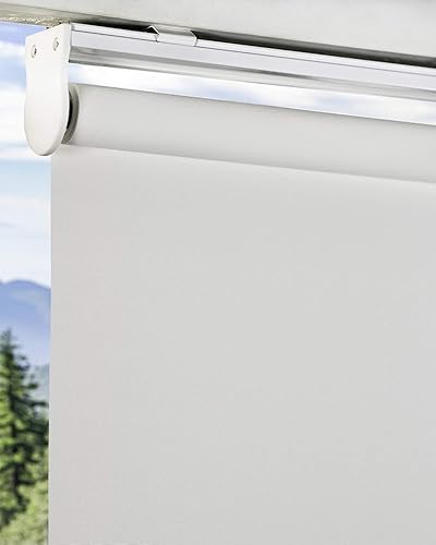 Miniatura 10 de CHICOLOGY - Persianas enrollables, cortinas de ventana, para el hogar, accesorio de ventana, sin cordón, persianas de puerta, biso blanco (opaca),