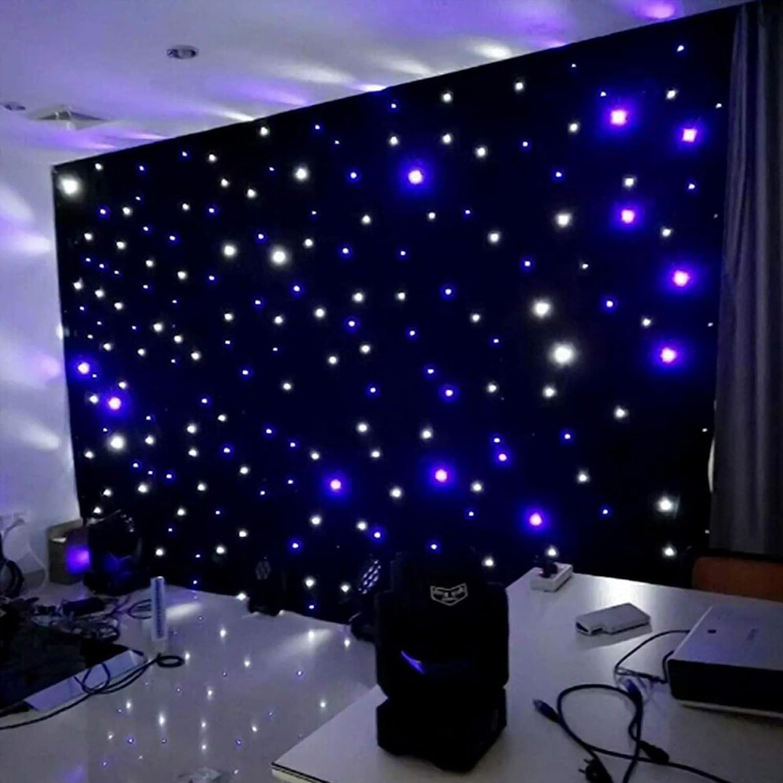 LED Bühnenkulisse - Faltbarer Sternenhimmel Vorhang für Hochzeiten, Partys, Bands, DJs mit DMX-Steuerung