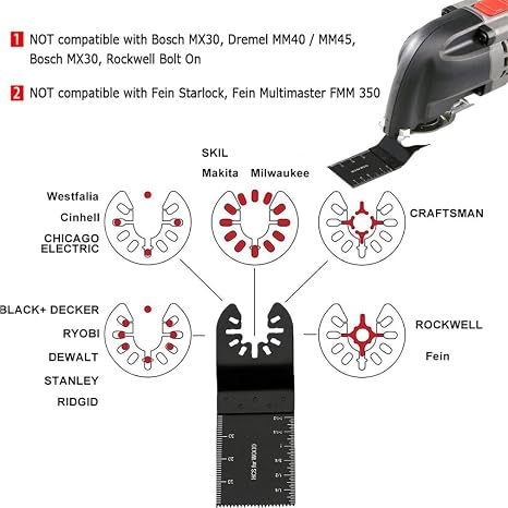 10 Pieces Oscillating Tool Blades, Carbon Steel | Professional Universal, Oscillating Saw Blades Wood Multitool Blades