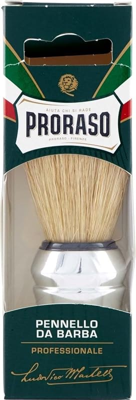 Brocha de afeitar profesional Proraso - Cerdas de jabalí naturales - Brocha de afeitar húmeda premium