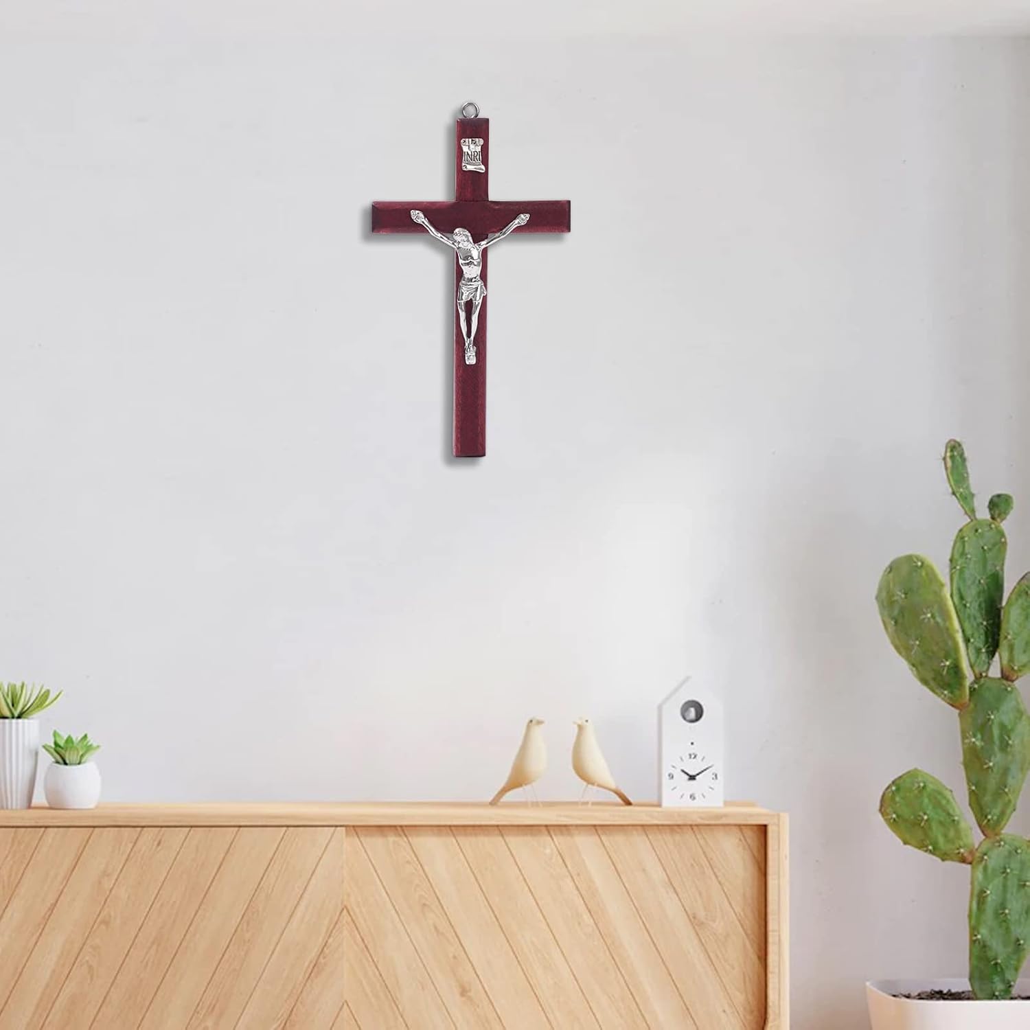 SHAOQINLIN 24 Pieces Crucifix Wall Cross, 4.7 Inch Wooden Wall Hanging Cross Wall Decor Home Decor - Image 8