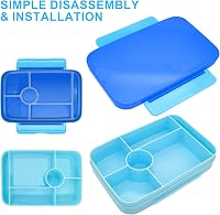 IJIAMY Bento Box Gyerek Uzsonnás Doboz Rekeszekkel, Vízzáró Ebéddoboz Fiúknak és Lányoknak, Iskolai Ételhordó 3