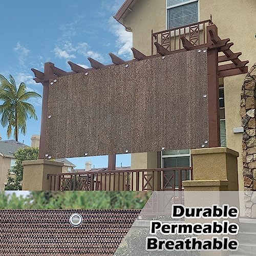 Alion Home Sun Shade Panel Privacy Screen with Grommets on 4 Sides for Outdoor, Patio, Awning, Window Cover, Pergola (8' x 7', Mocha Brown)
