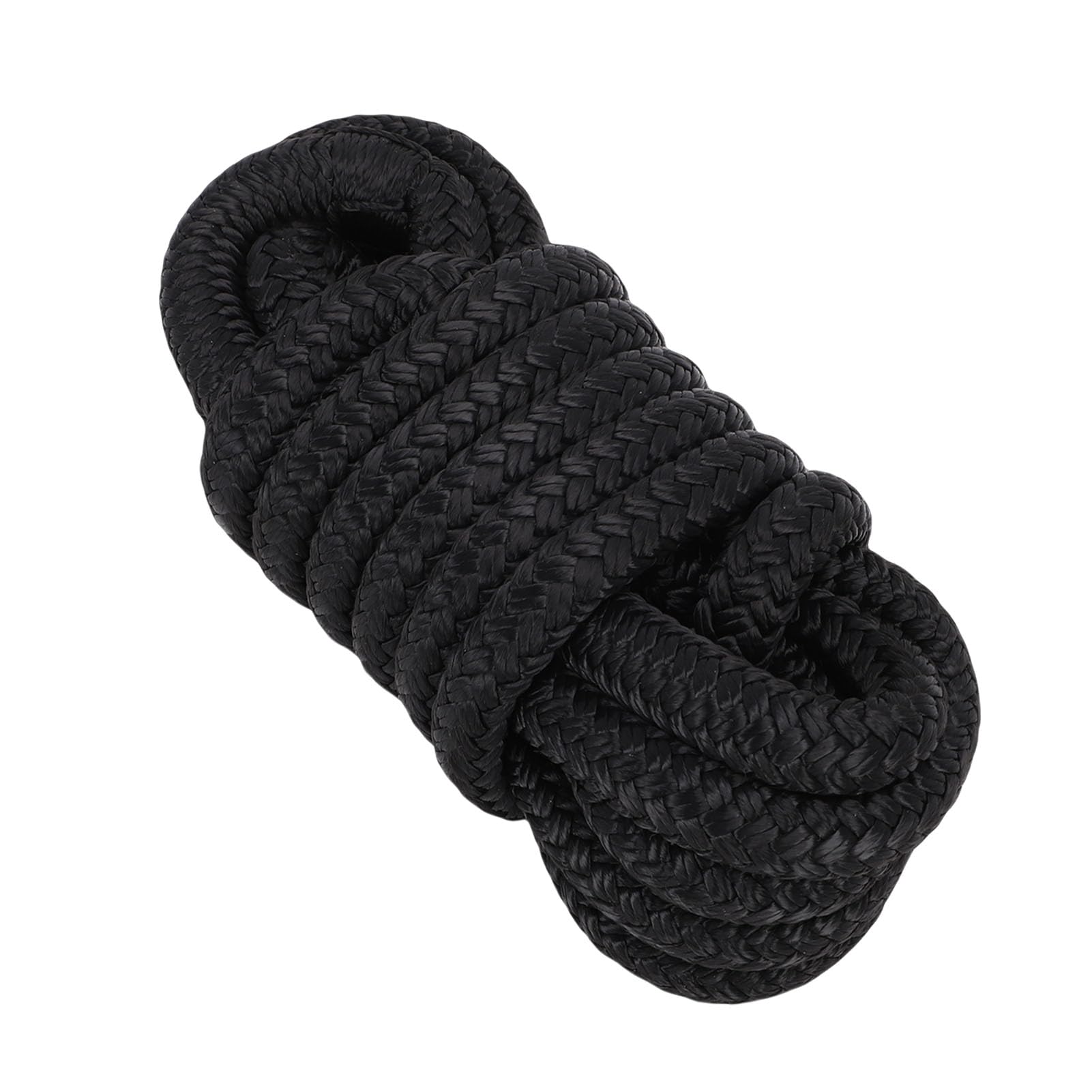 Tissting 4er Set Doppelt Geflochtene Nylon Bootsleine - Hochfeste, Wetterfeste Dockleine Für Yachten Bis 35 Fuß Mit Geringer Dehnung Und Verstärkten Ösen Für Sichere Anlegemanöver (Schwarz)