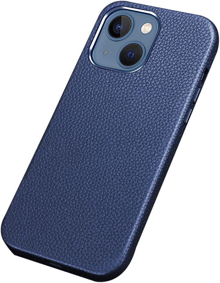 Étui pour iPhone 13 en cuir PU bleu : la coque super fine idéale pour le quotidien