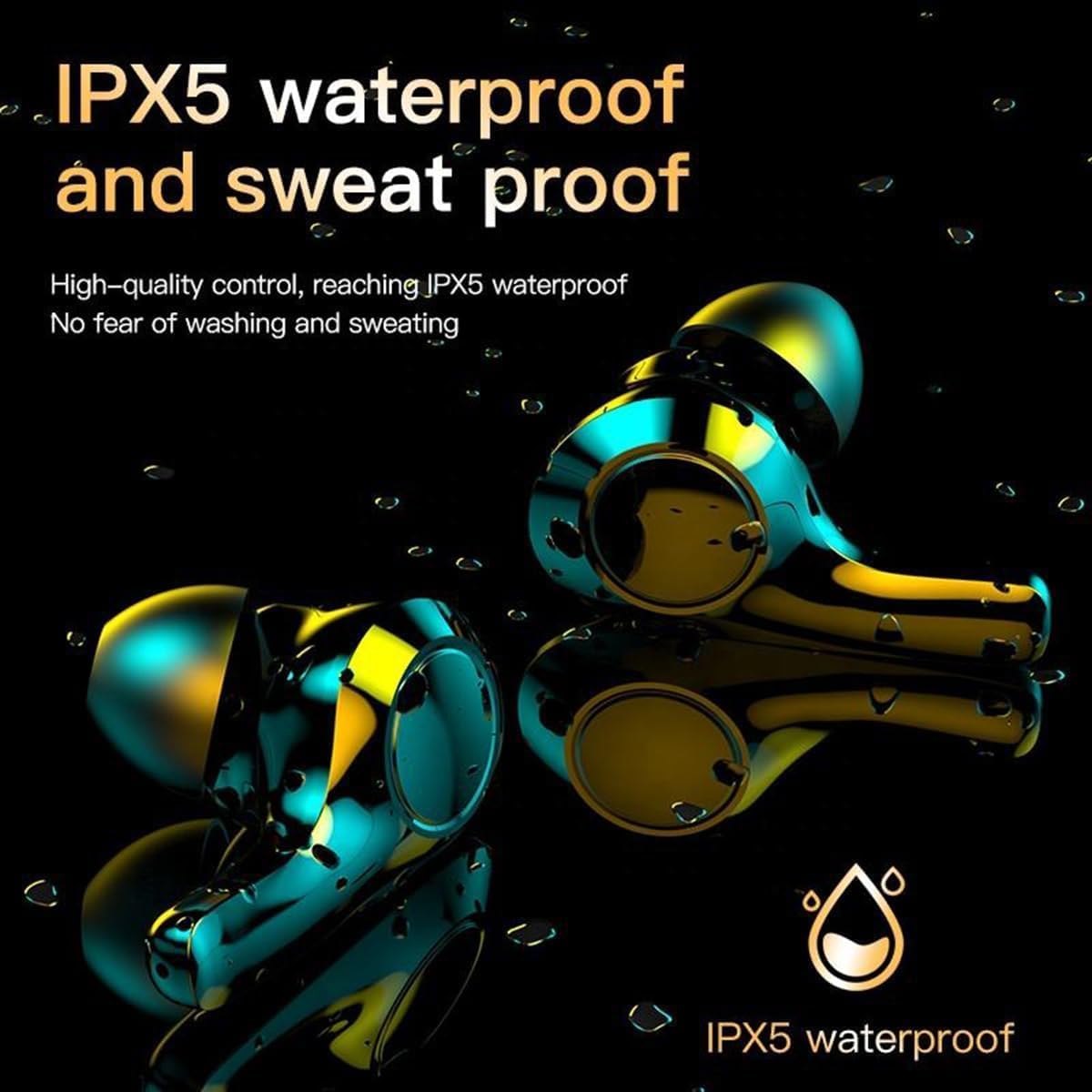 Wireless Earbuds Bluetooth Headphones Smart Touch,Waterproof and Sweatproof HiFi Sound in-Ear Painless Low Latency Gaming Headset with LED Screen with Breathing Light White