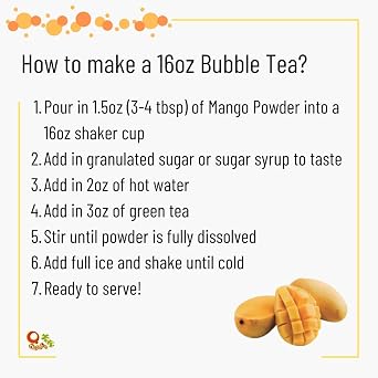Qbubble Tea Powder, Mango, 2.2 Pound