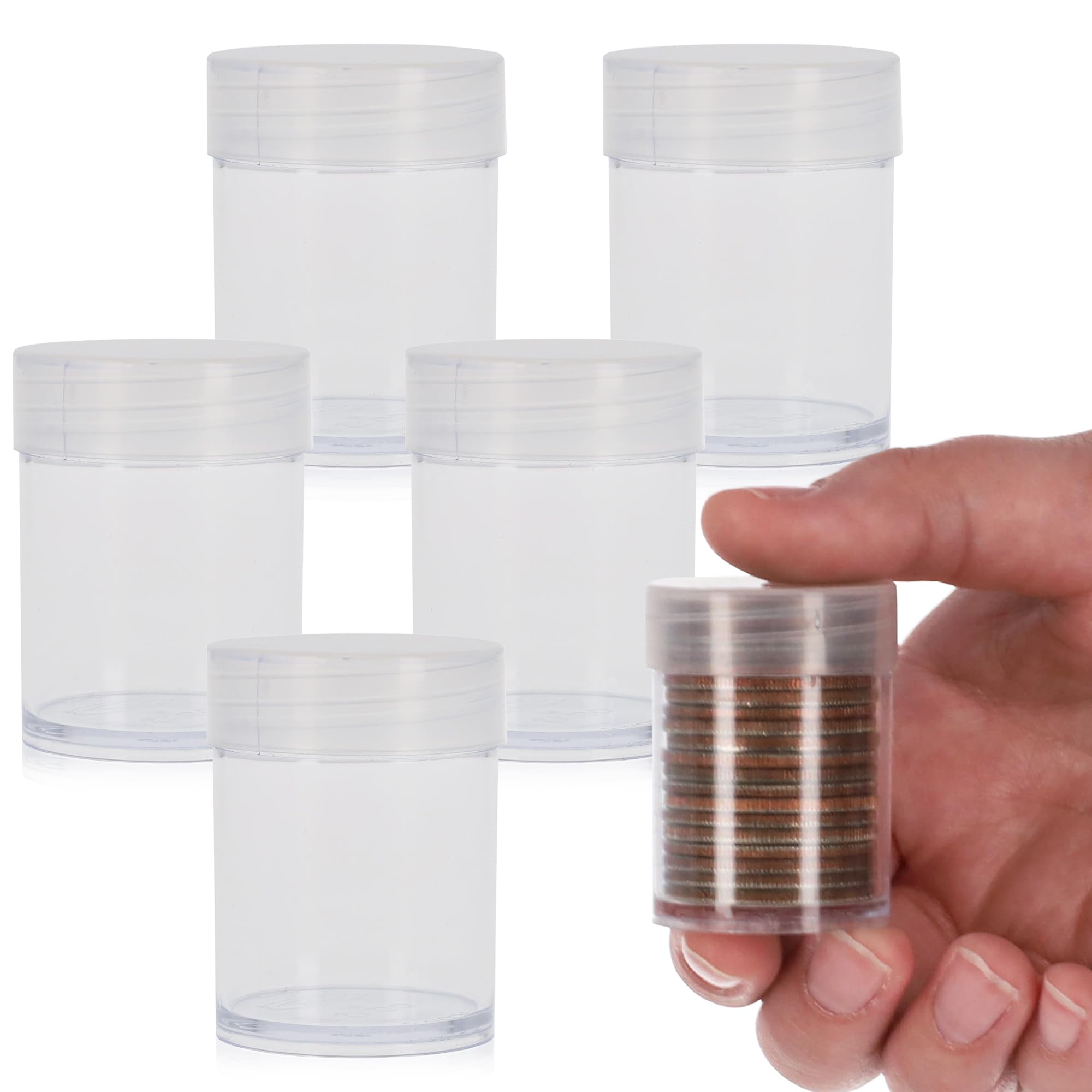 BCW Coin Tubes - 5ct | Holds "Kennedy" Half Dollar | Durable Plastic Tube Coin Holders | Coin Collecting Supplies