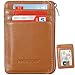 Protectif Leather RFID Blocking Front Pocket Wallet with Zipper, Card Sleeves and Id Window - Brown