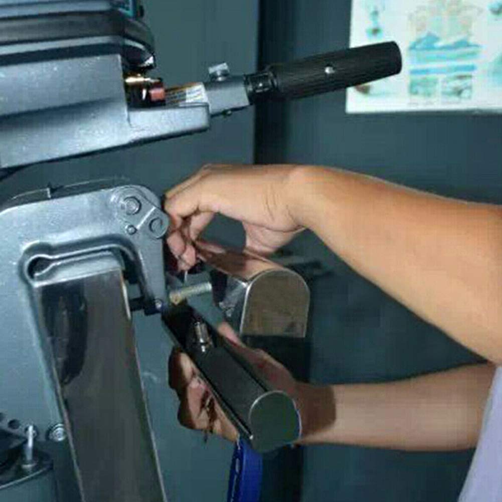 ANAJOY Serrure de Moteur Hors-Bord Marine Avec 2 Clés, Dispositif Antivol en Acier Inoxydable pour Yacht/Bateau de Pêche/Hors-Bord (Argent)