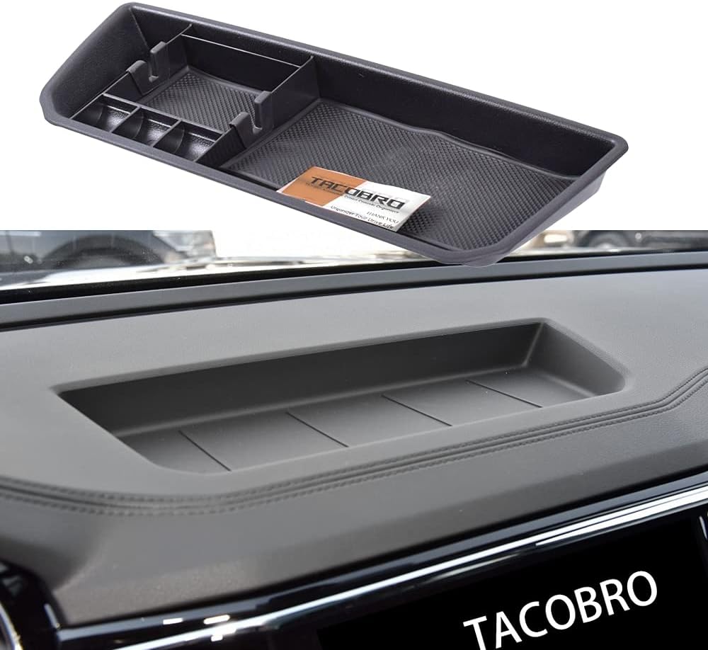 Interior Dashboard Storage Organizer Holder Tray Compatible with Atlas Cross Sport Accessories 2018 2019 2020 2021 2022 2023 Dash Mounted Holders Box ABS Black