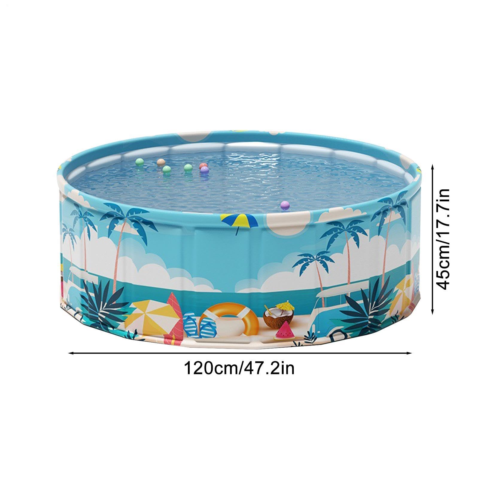Ein Schwimmbecken Für Kinder | Zusammenklappbar Tragbar Kreisrund Wasserundurchlässig | Niedlicher Kinder-Schwimmbecken | Für und Mädchen, Sommer, Terrasse, Hinterhof, Wasserpark, Innenhof, Garten und