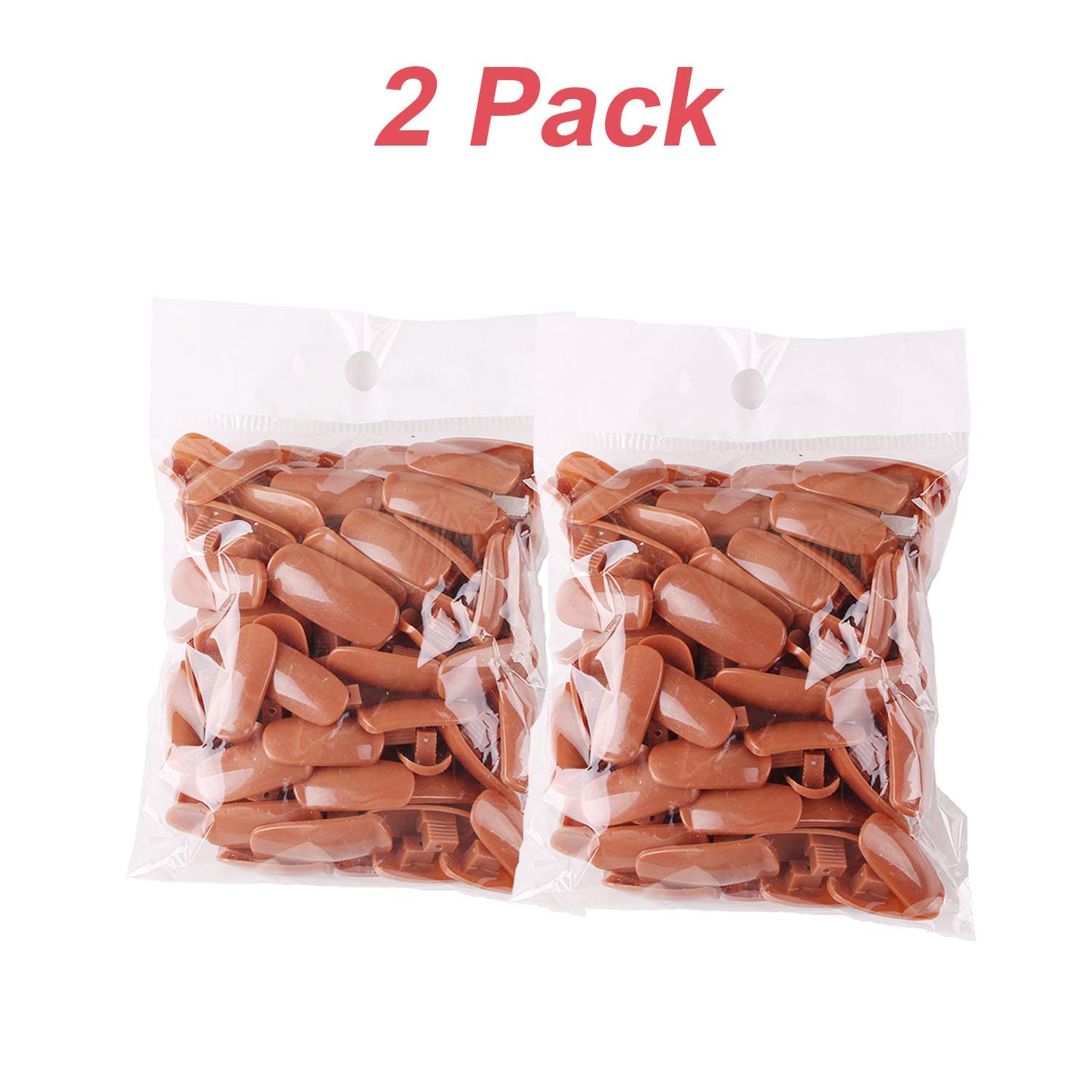 Kyerivs 200 Pcs False Nails Tips for Practice Hand Replacement Nail Tips Brown Acrylic Fake Nail Tip Training Manicure Tools Removable False Nails & Accessories for Hand Nail Art Training
