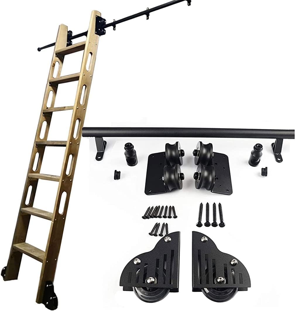CATANK Rolling Ladder Kit Library Sliding Barn Door Hardware(No Ladder