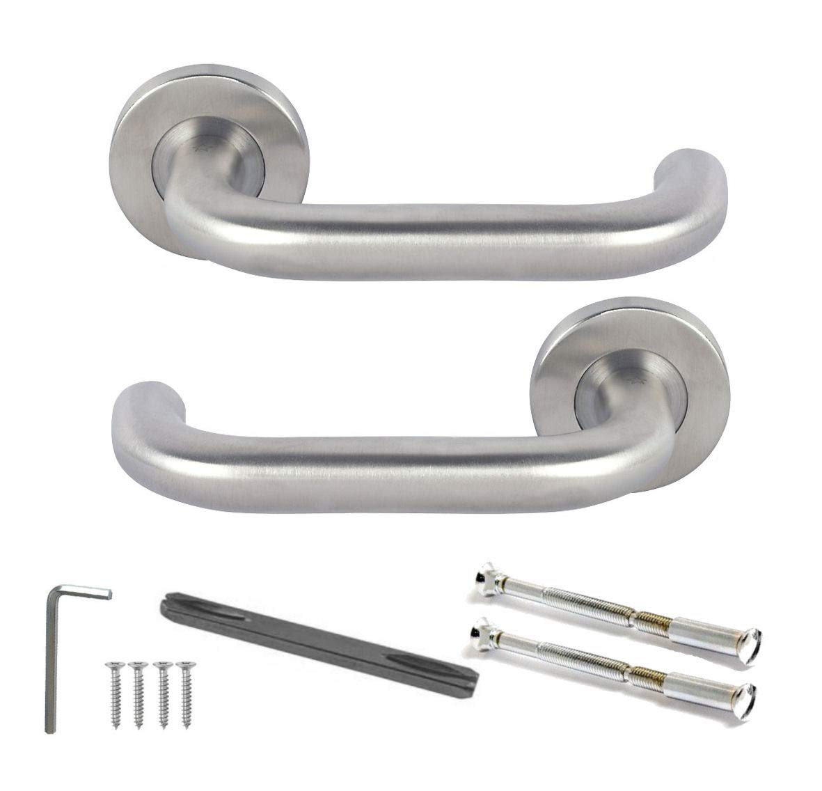 Eurospec Safety DDA Compliant Lever on Rose RTD Door Handles 19mm Satin Stainless Steel