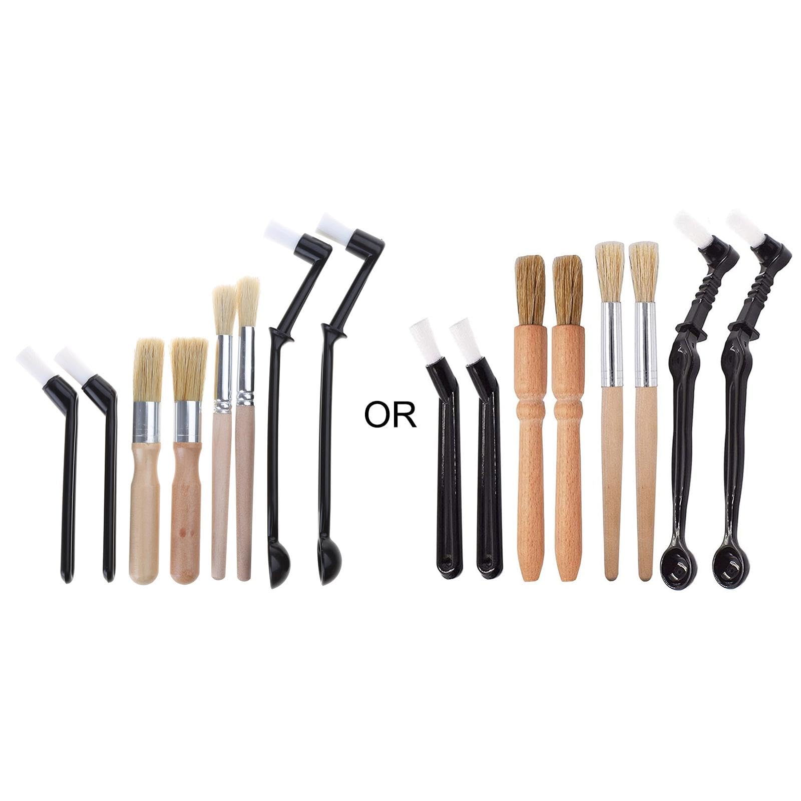 Kalttoy 8pcs Coffee Brush Set Espresso Brush Kit Include Wood Coffee Grinder Machine Cleaning and Nylon Espresso Equipment Maintenance