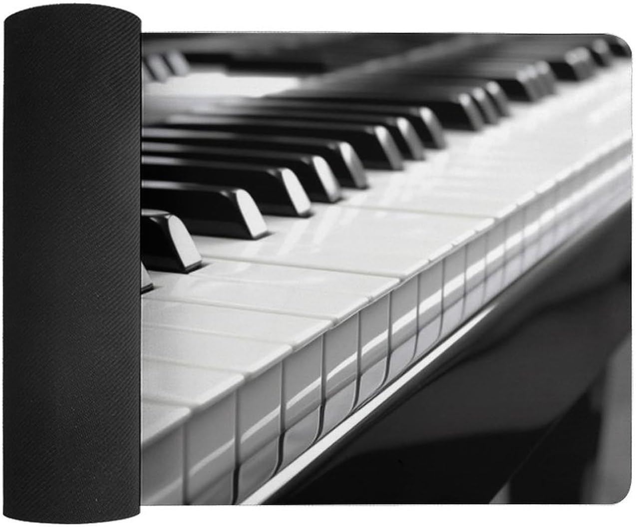 Black White Piano Keyboard Mouse Pad 24x12 in Large Computer Desk Mat image 3