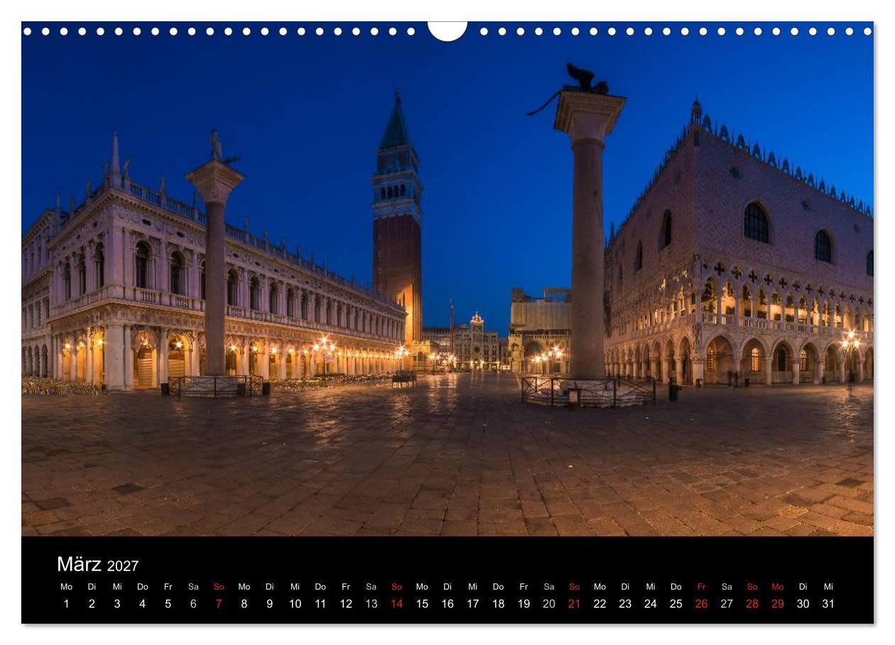 CALVENDO - Venedig - Facetten einer Lagunenstadt (Wandkalender 2027 DIN A3 quer), Monatskalender: Die historische Lagunenstadt an der Adria mit all seinen Facetten