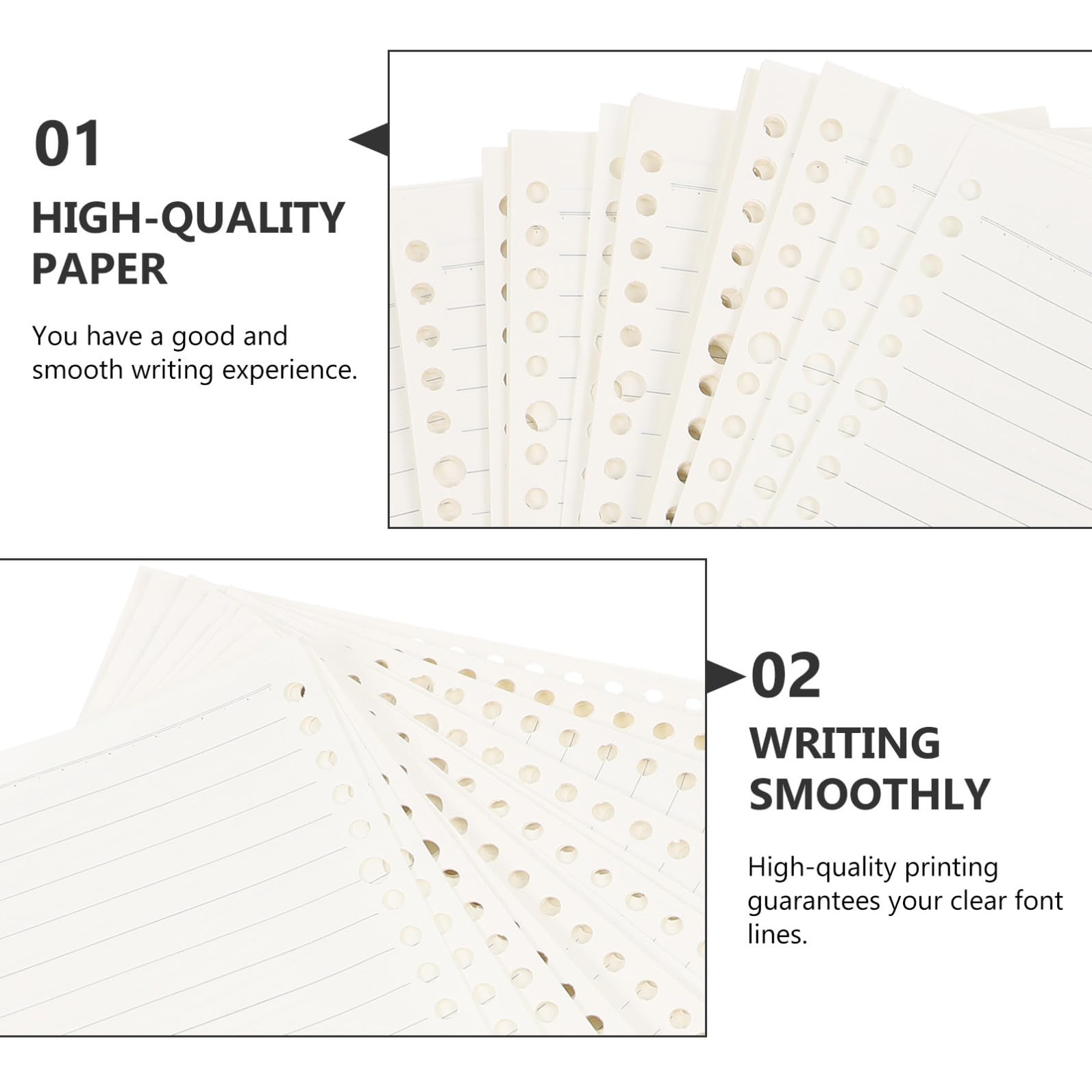 NUOBESTY 900Pcs Bloc-Notes Horizontal: en Vrac - Une Recharge de Feuilles Pratique Bloc-Notes de Remplacement Ligné Recharges Cahiers Papier à Feuilles Mobiles: Style Insert Lâche Écriture