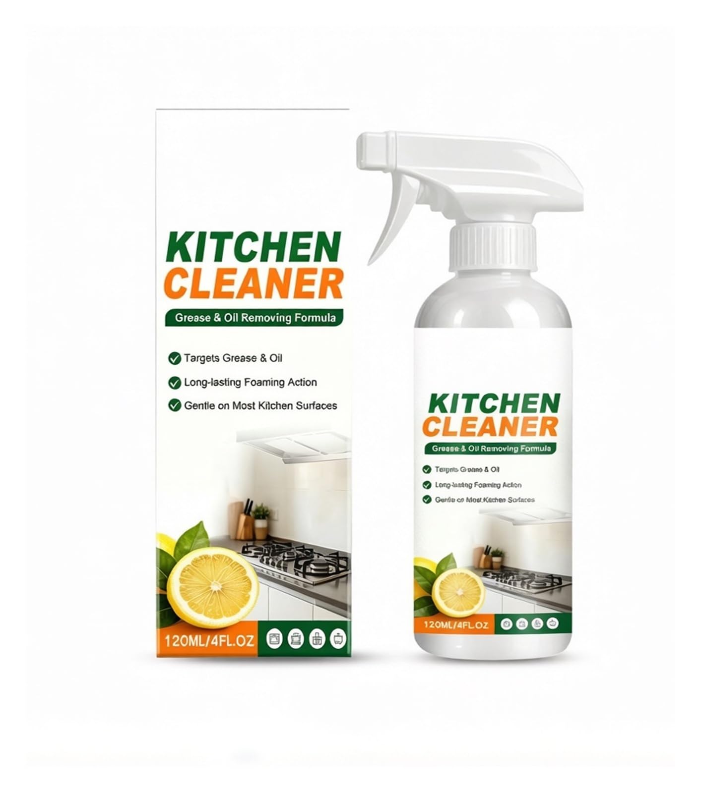 Limpiador De Cocina 120 Ml | Diseñado específicamente for combatir la grasa cotidiana en los utensilios de cocina.(2pcs)