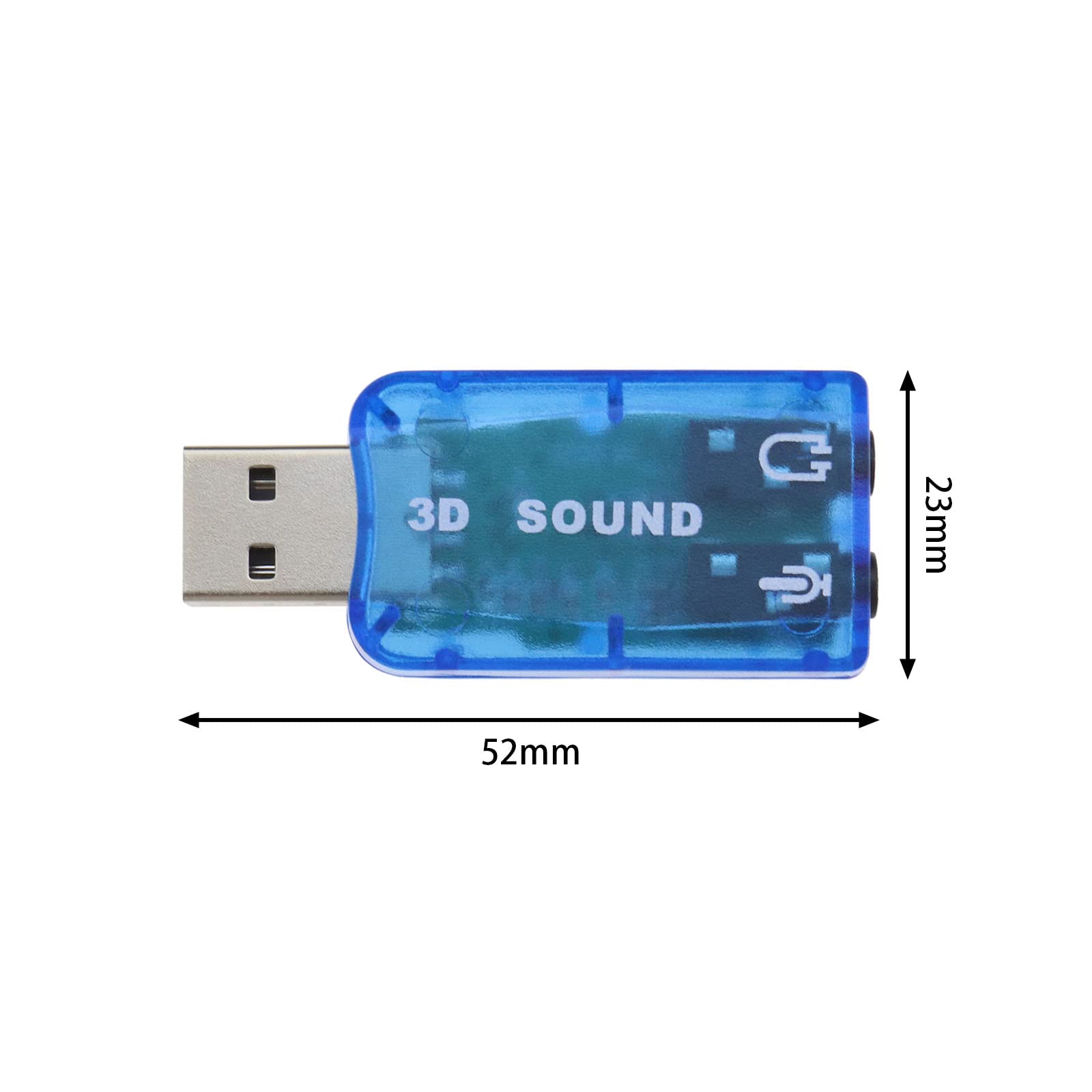 4 Pezzi Scheda Audio Stereo USB 5.1 Esterna con Porte Per Cuffie E Microfono Da 3,5 Mm Adattatore Audio Virtuale 3D A 5.1 Canali Compatibile con Windows 2 Nero E 2 Blu