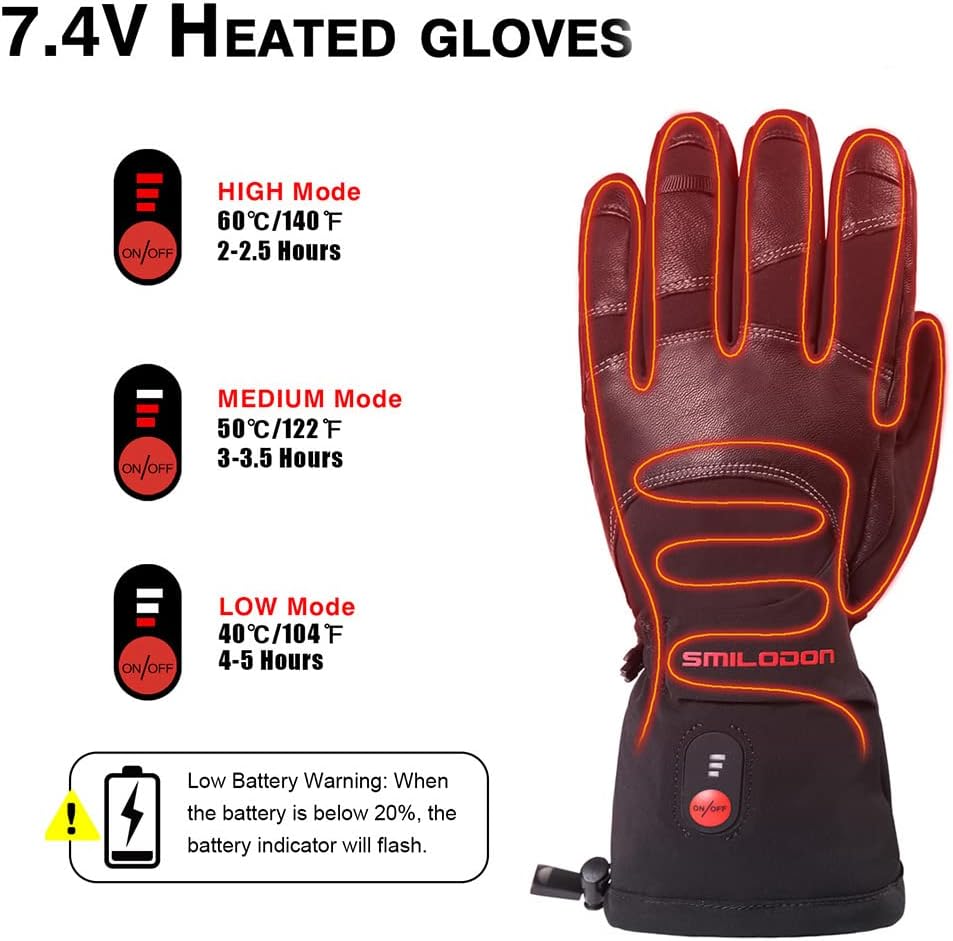 Smilodon Heated Gloves, Unisex Rechargeable Battery Powered Electric Heating Glove - Image 2