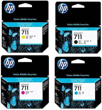 Amazon.com: Cartucho de tinta HP 711 compuesto por cartucho de tinta negro  HP 711 de 1.3 fl oz, cartucho de tinta cian P 711 de 1.0 fl oz, cartucho de  tinta magenta