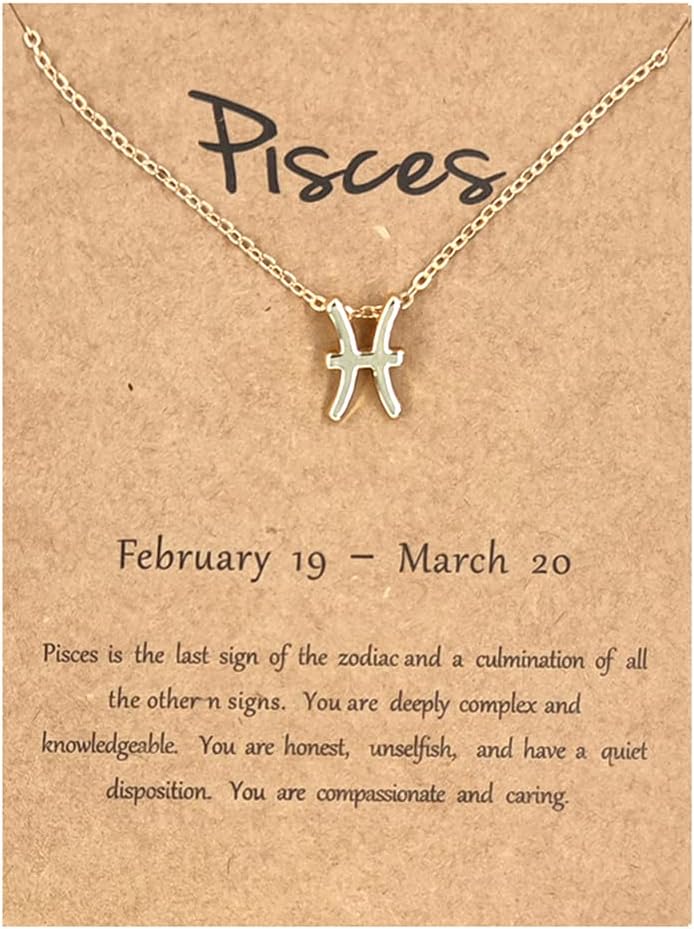 12 Zodiac Signs Necklace for Women Girls Constellation Pendant Necklace Horoscope Necklaces for Women 12 Zodiac Sign Necklaces Jewelry Astrology Necklaces