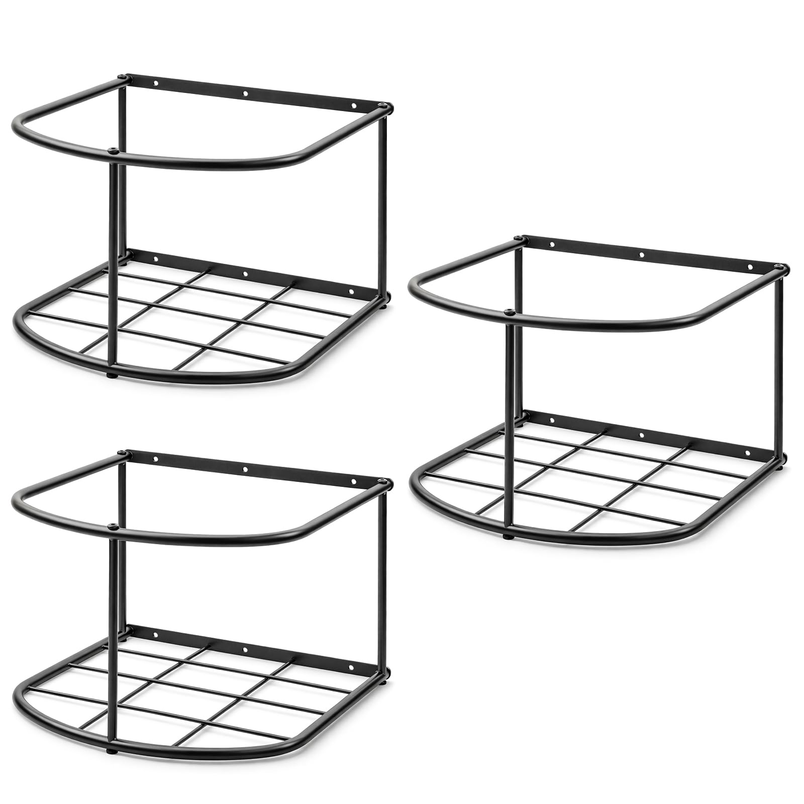 3 Pcs 5 Gallon Heavy Duty Horse Bucket Holder Wall Mounted Metal Water and Feed Bucket Hanger for Horse, Goat, Sheep and Other Livestock, Black