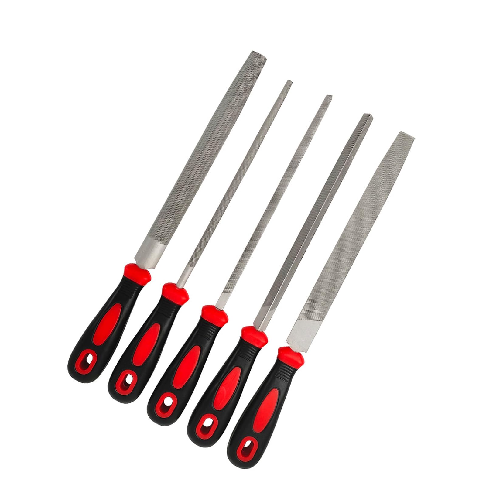 5 limas planas de acero al carbono de 6/8/12 pulgadas con herramienta ergonómica para trabajar la madera, trabajo de metal, limas para trabajar la madera
