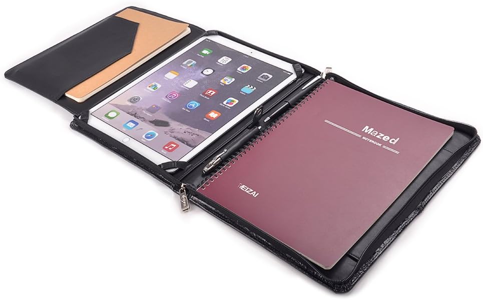 Croc-Pattern Leather Portfolio with Writing Pad for 12.9 inch iPad Pro 2018