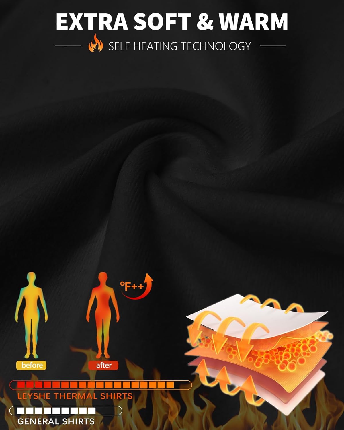 Thermal Long Sleeve Shirts for Women Fleece Top Thermal Notch V Neck Underwear Top Undershirt Winter Cold Weather - Image 3